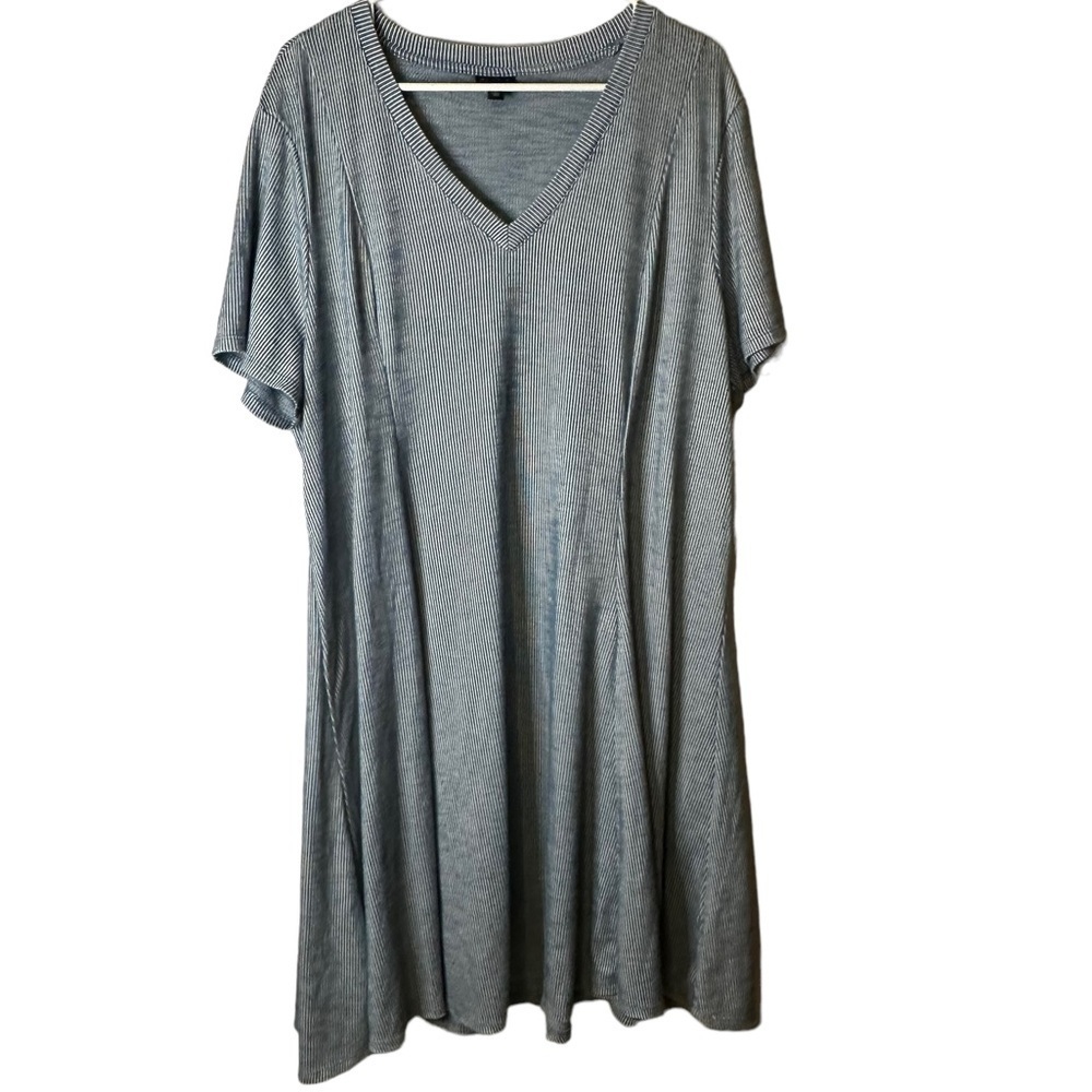 Torrid Ribbed Swing Mini Dress V Neck Babydoll Minimalist Soft Girl Cottage 2X